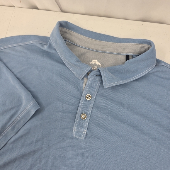 Tommy Bahama Other - Tommy Bahama Men's Emfielder Short Sleeve Polo Shirt Light Blue Size 3XL Tencel.